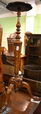 Lot 1278 - A 19th century Dutch marquetry torchere (top possibly later)