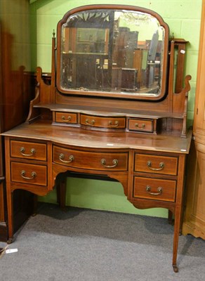 Lot 1301 - A late Victorian inlaid mahogany bedroom suite