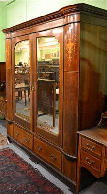 Lot 1302 - Victorian walnut inlaid wall clock