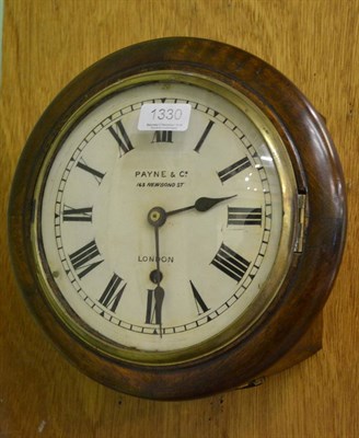 Lot 1330 - A wall timepiece, dial marked Payne & Co, London