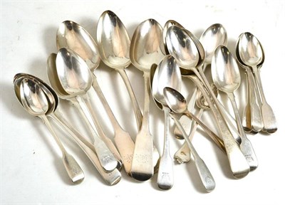 Lot 1 - A collection of silver flatware including assorted tablespoons, teaspoons, etc