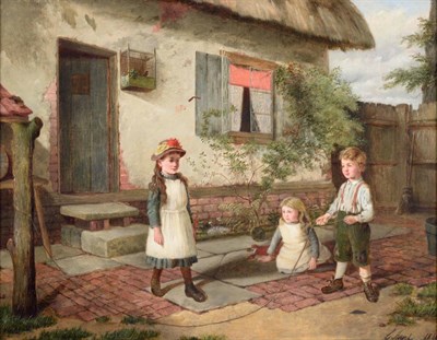 Lot 57 - Charles Hunt (1803-1877) The Half Holiday Signed and dated 1866, oil on canvas, 33.5cm by 44cm  See