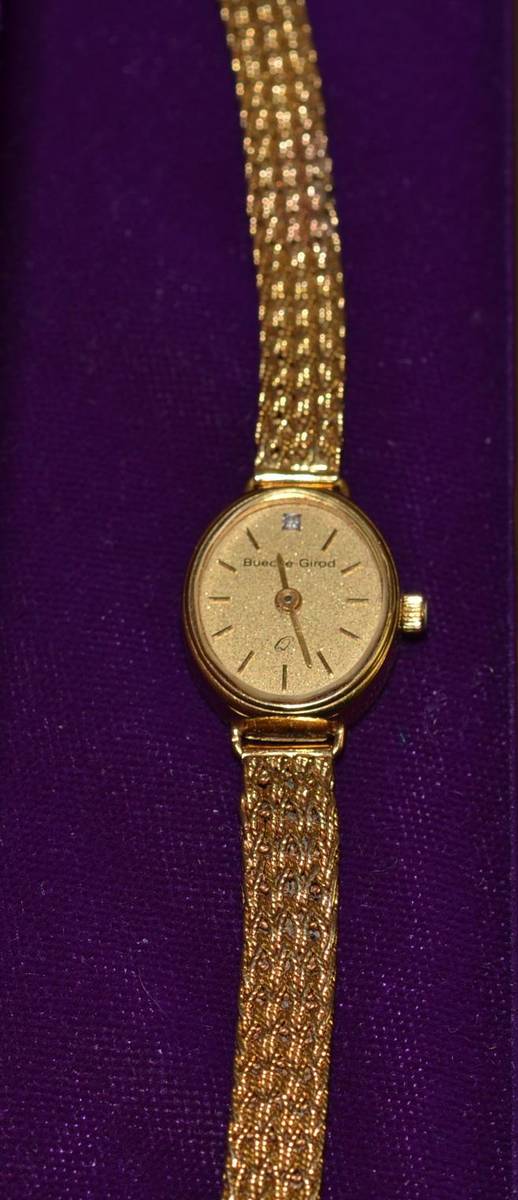 Lot 34 - A Bueche Girod 9ct lady's watch