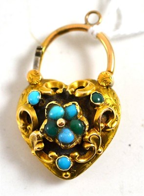 Lot 35 - A late Victorian turquoise set padlock