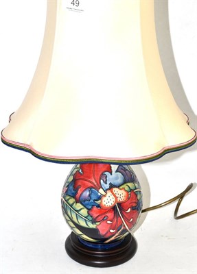 Lot 49 - A modern Moorcroft Simeon table lamp with silk shade