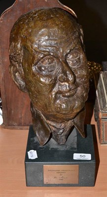 Lot 50 - A bronze bust of Stephane Grapelli (violinist) by Gul (?), signed and dated