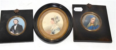 Lot 51 - Three oval framed miniatures