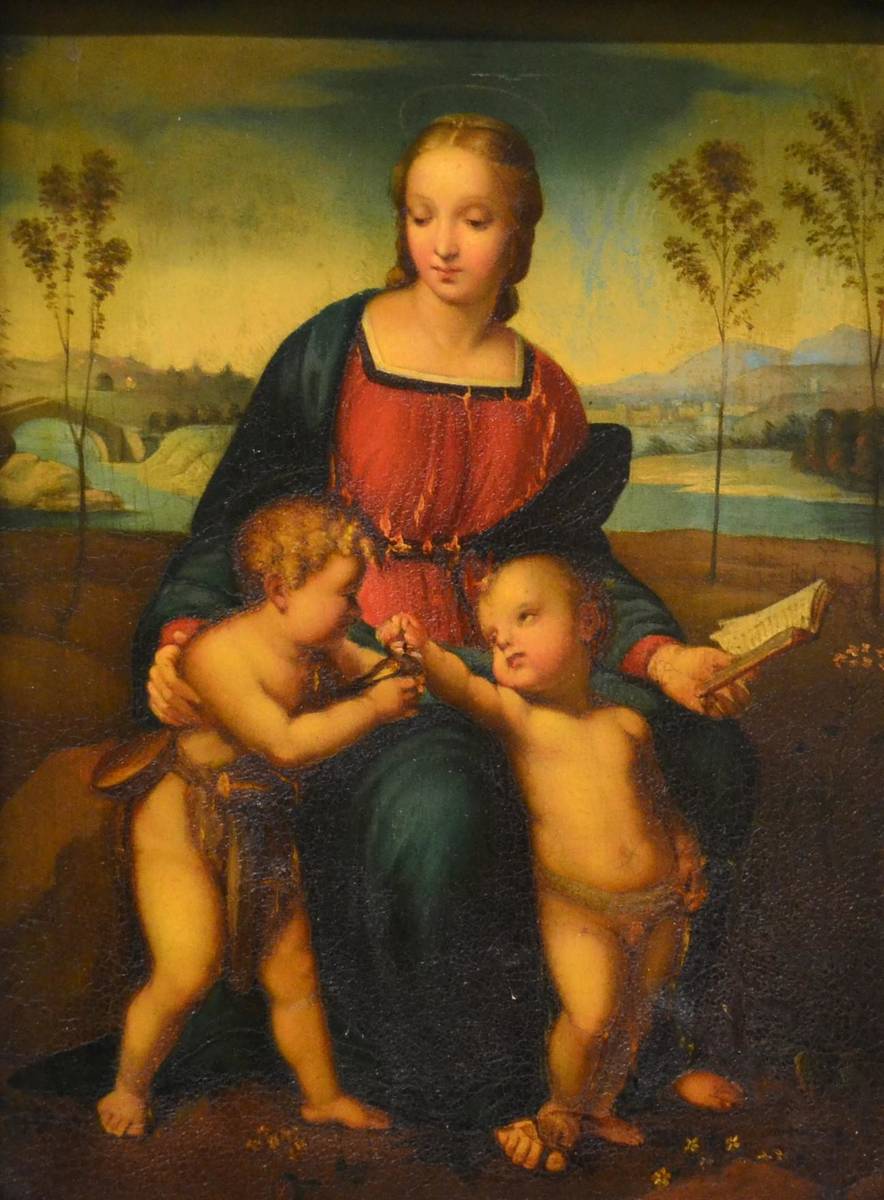 Lot 65 - After Raphael (1483-1520) Italian   "Madonna del Cardellino (Madonna of the Goldfinch) "  Inscribed