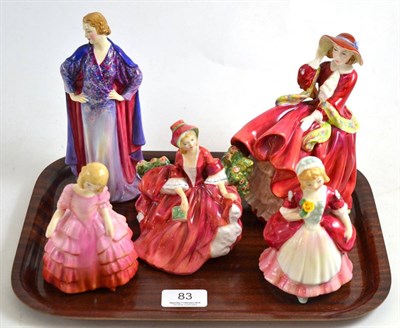 Lot 83 - Royal Doulton figure Clothilde, HN1599; and four others (5)
