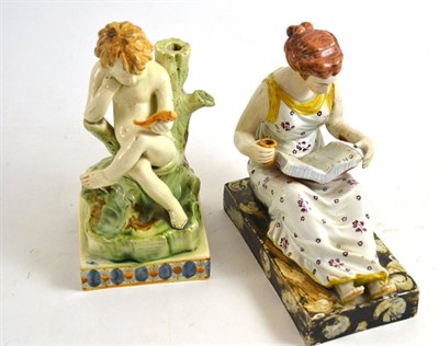 Lot 87 - Early 19th century creamware figure and another