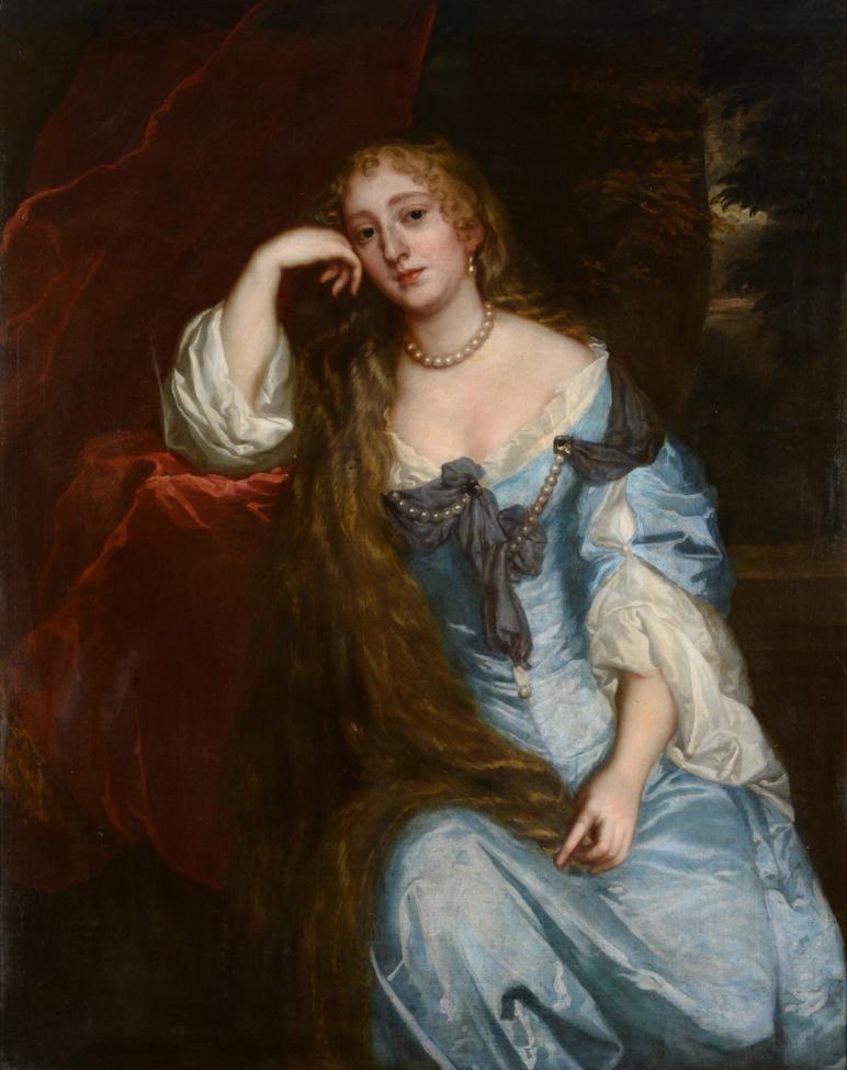 Lot 68 - Circle of Sir Peter Lely (1618-1680)  Portrait of a lady, three-quarter length seated, wearing...