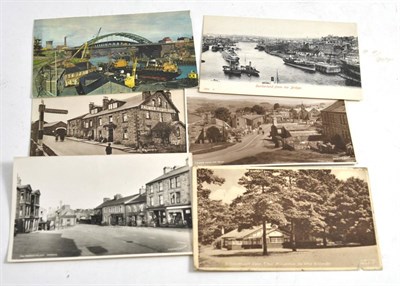 Lot 108 - Six postcards including ";Palmer Flatt Hotel, Aysgarth";, ";The Market Place, Hawes"; and...