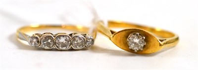 Lot 152 - Two gold and diamond set rings