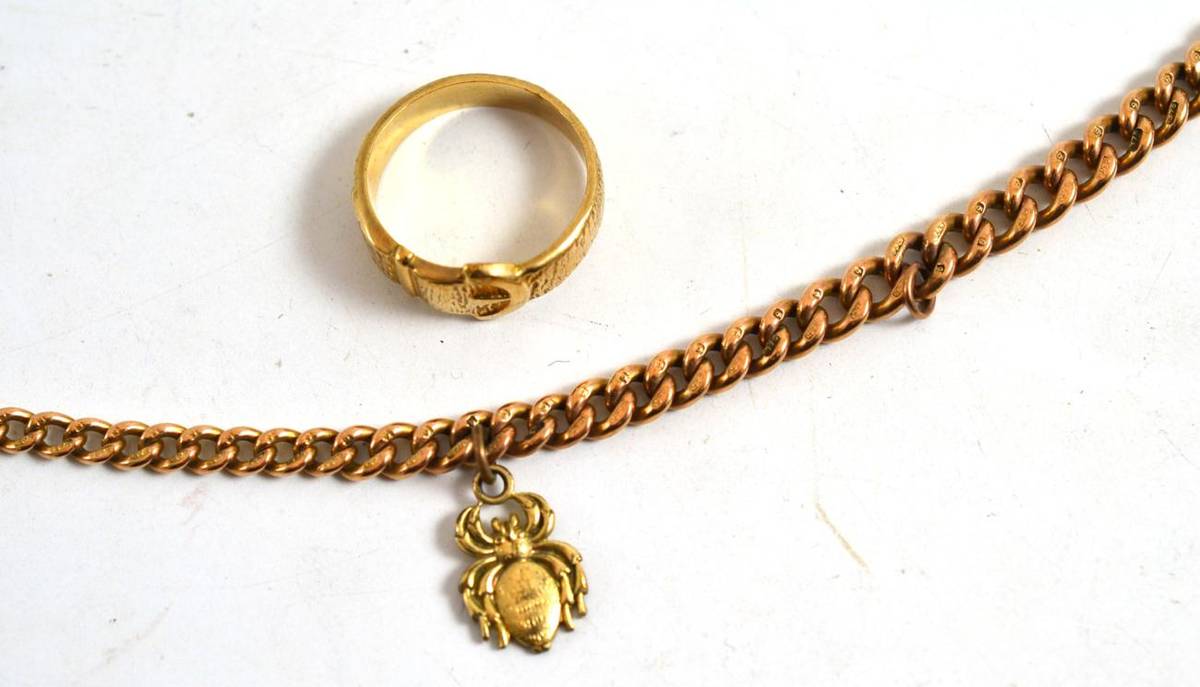 Lot 158 - 9ct gold ring and a 9ct gold chain