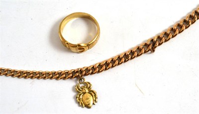 Lot 158 - 9ct gold ring and a 9ct gold chain