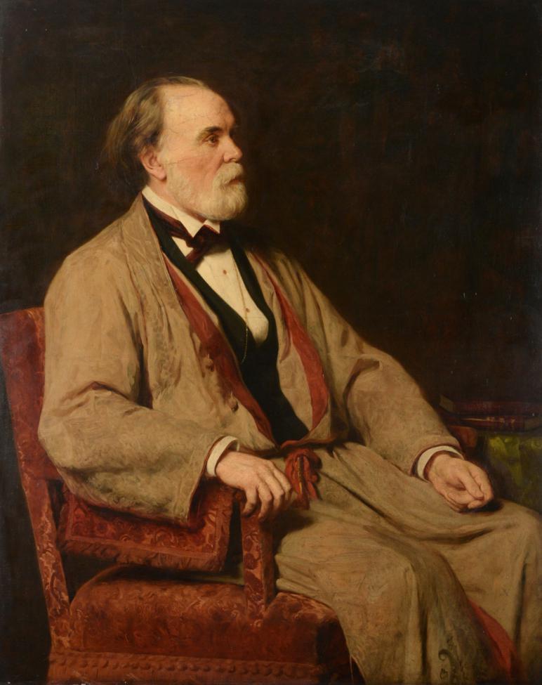 Lot 79 - James Archer RSA (1824-1904) Scottish  Portrait of Sir Theodore Martin KCB, KCVO, sitting in a...