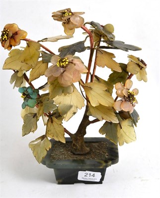 Lot 214 - A Chinese hardstone tree