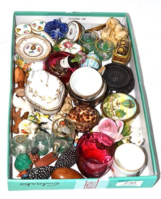 Lot 230 - Quantity of decorative china, miniature ornaments, enamel boxes, etc
