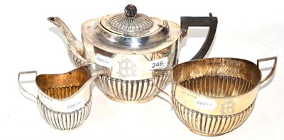 Lot 246 - A silver three piece tea service, W G Keight, Birmingham 1904