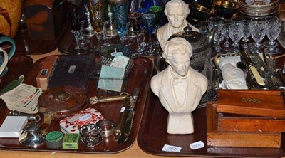 Lot 257 - A quantity of collector's items, scales, starting gun etc (two trays)