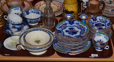 Lot 284 - Two trays of ceramics including a Doulton Lambeth jug, etc