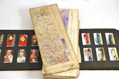 Lot 308 - Album of cigarette cards and eight war time OS maps
