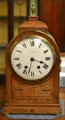 Lot 314 - A Pearce & Sons, Leeds brass inlaid mahogany mantel clock