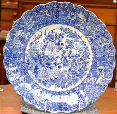 Lot 319 - A Japanese blue and white charger