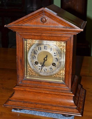 Lot 322 - A striking mantel clock, movement stamped 'Junghans'