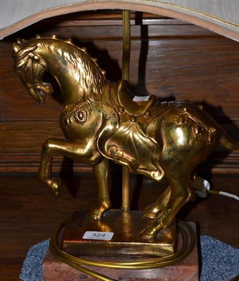 Lot 324 - A decorative lamp in the form of a horse