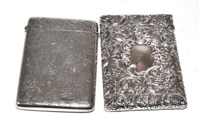 Lot 326 - A silver card case, William Aitken, Birmingham 1906, and another, maker's mark worn, London...