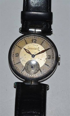 Lot 348 - A 1930s gent's Jaeger Le Coultre steel cased wristwatch