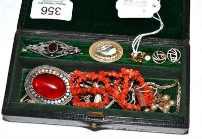 Lot 356 - Silver jewellery, coral necklace, etc