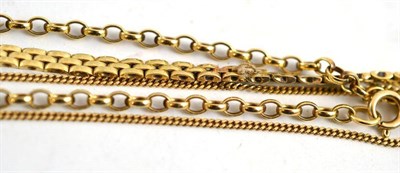 Lot 368 - 9ct gold necklace, 9ct gold bracelet and a necklace stamped '375'