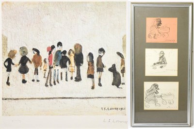 Lot 98 - After Laurence Stephen Lowry RA (1887-1976)  "Group of Children " Signed in pencil, with the...