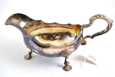 Lot 373 - A Rococo style silver sauceboat