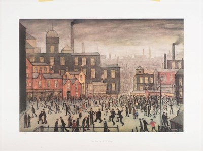 Lot 99 - After Laurence Stephen Lowry RA (1887-1976)  "Our Town " Signed in pencil, numbered 241/850, a...