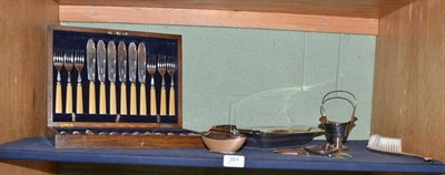 Lot 391 - A cased set of twelve silver plated and ivory handled fish knives and forks circa 1920, in a fitted