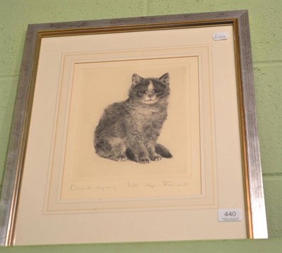 Lot 440 - Kurt Meyer Eberhardt, etching of a cat