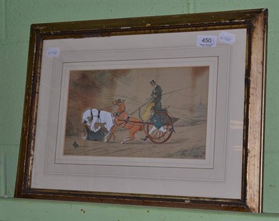Lot 450 - R Knight, a pair of coaching scenes, each signed and dated (18)88, gouache
