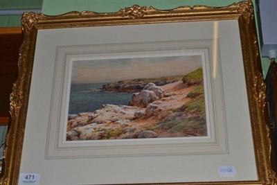 Lot 471 - Harry Sticks (1867-1938) A coastal landscape, signed, watercolour heightened with white
