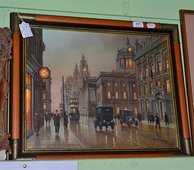 Lot 487 - Steven Scholes (b.1952) Rale Street, Liverpool, 1928, signed, oil on canvas, 40cm by 49.5cm