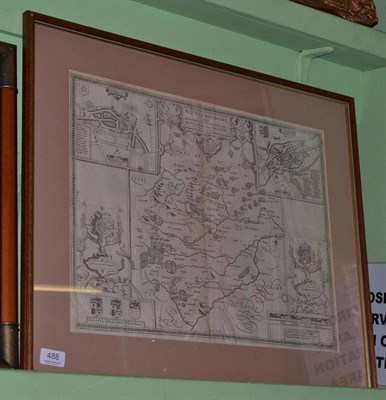 Lot 488 - Map of Rutlandshire, Speed, framed