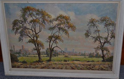 Lot 497 - G Vickers, a view of York, signed, oil on board Painted for the Rowntree family by the artist