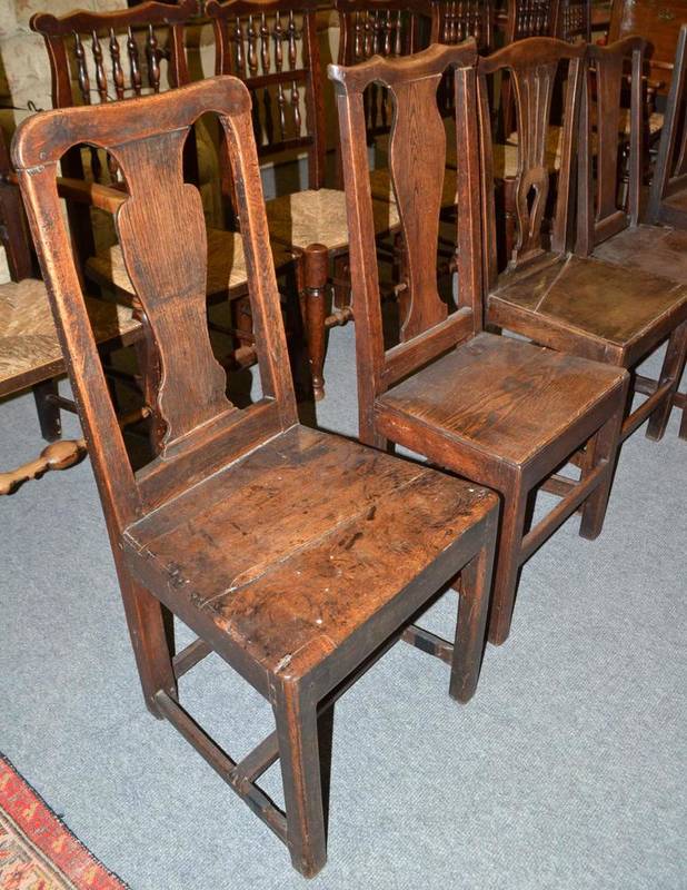 Lot 566 Six oak country kitchen chairs