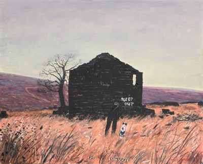 Lot 118 - Peter Brook (1927-2009)   "Two Listeners "  Signed and inscribed, oil on board, 40.5cm by...