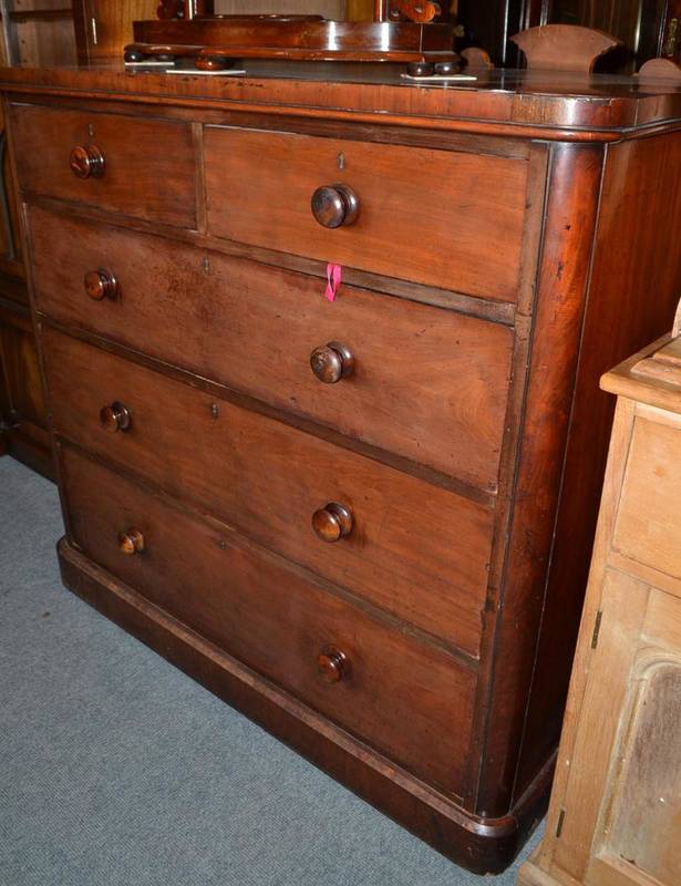 Lot 609 A Victorian mahogany chest of drawers by