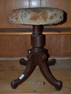 Lot 610 - A Victorian mahogany stool with woolwork seat