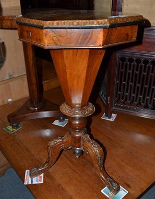 Lot 614 - Victorian walnut sewing table