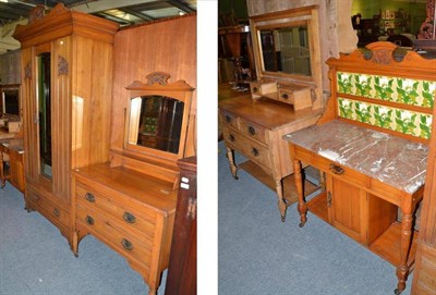 Lot 616 - Walnut bedroom suite and an odd dressing table